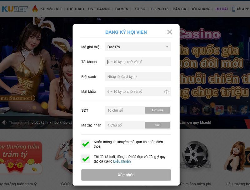 Hướng dẫn chi tiết các bước đăng ký kubet trên điện thoại và máy tính